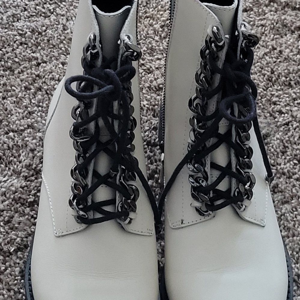 Rebecca Minkoff Janyi Chain Leather Combat Boots Size 10